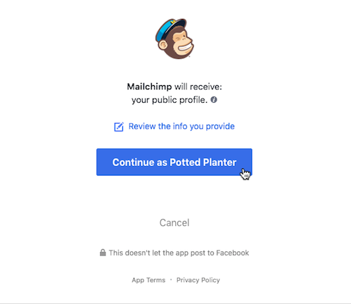 integrations facebook profilemodal